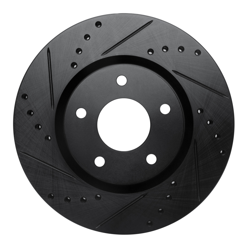 Nissan Altima Brake Rotor (1) - Front Left - R1 Concepts - Drilled & Slotted - Black - `13-`25
